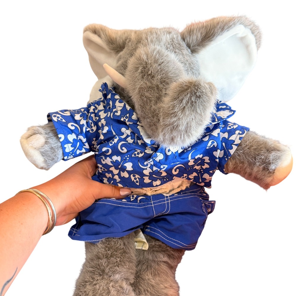 Build-A-Bear Workshop Elephant Plush with Blue Hawaiian Shirt and Shorts